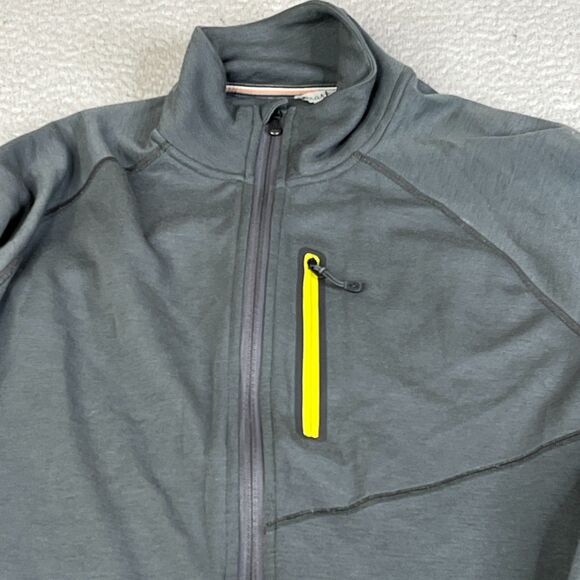 Smartwool Sweater Men L Gray Merino Wool Full Zip Pockets Thumb Hole Tech Pocket - Picture 2 of 7